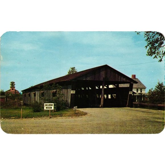 Covered Bridge Shelburne Vermont Postcard Travel Souvenir Unposted Vintage - Picture 1 of 2